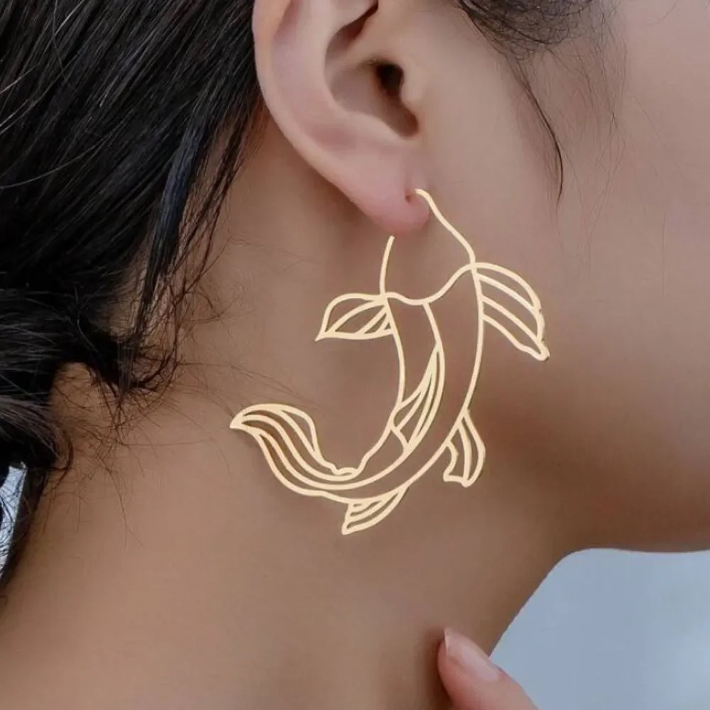 3for$20 2pcs/Set Lucky Fish Shaped Earrings, Symbolizing Fortune And Wealth